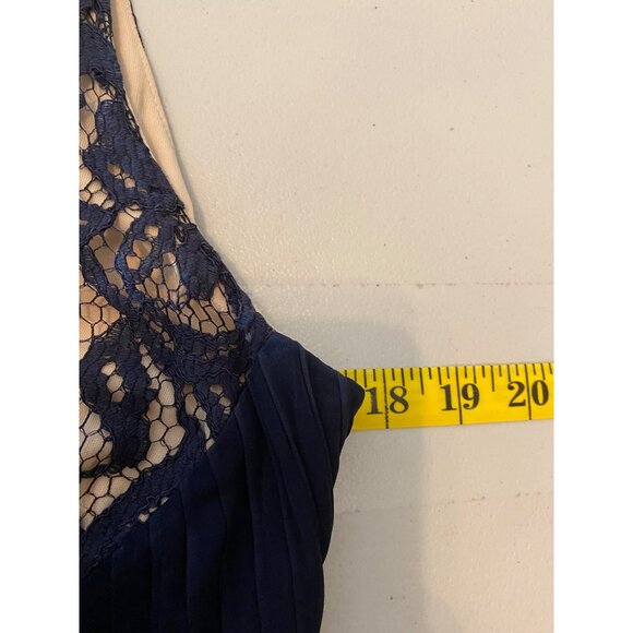 Taylor Navy Blue Lace Sleeveless Dress Size 10 - Picture 7 of 10